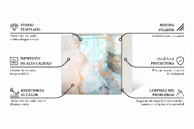 Glass fire hearth rectangular Marble vein pattern