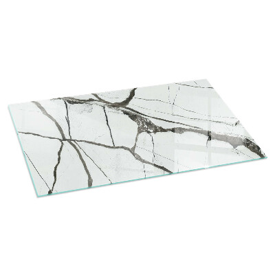 Glass fire hearth rectangular Marble vein pattern