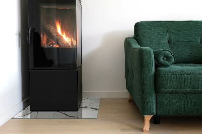 Glass fire hearth rectangular Marble vein pattern