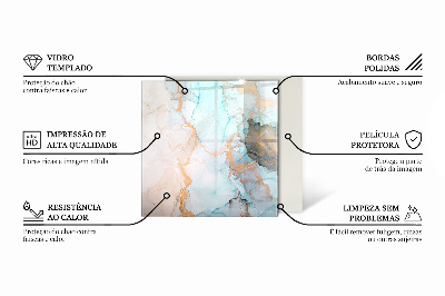 Glass fire hearth rectangular Marble vein pattern