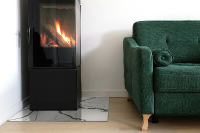 Glass fire hearth rectangular Marble vein pattern