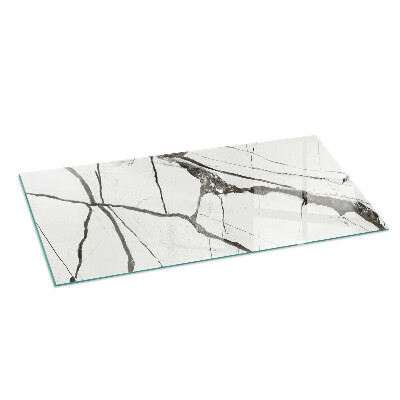 Glass fire hearth rectangular Marble vein pattern