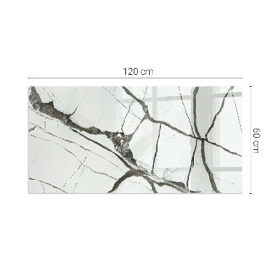 Glass fire hearth rectangular Marble vein pattern