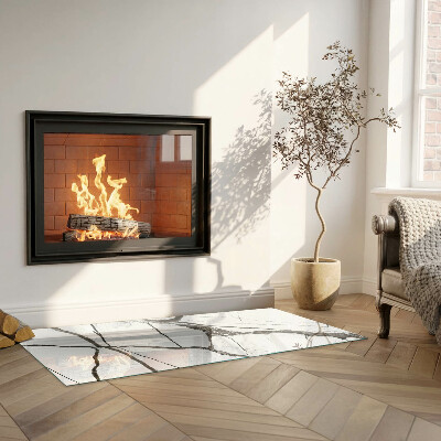 Glass fire hearth rectangular Marble vein pattern