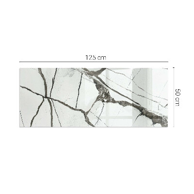 Glass fire hearth rectangular Marble vein pattern