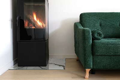 Glass fire hearth rectangular Marble vein pattern