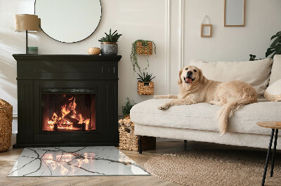 Glass fire hearth rectangular Marble vein pattern