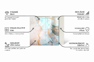 Glass fire hearth rectangular Elegant marble with veins
