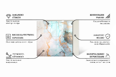 Glass fire hearth rectangular Abstract marble pattern