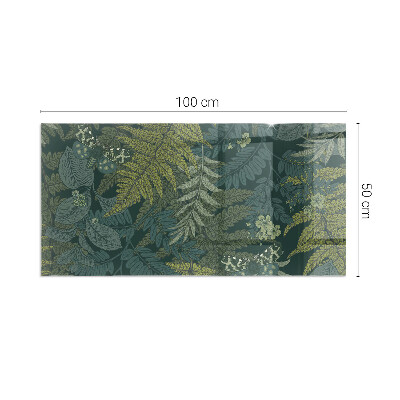 Glass fire hearth rectangular Plant motifs with butterflies