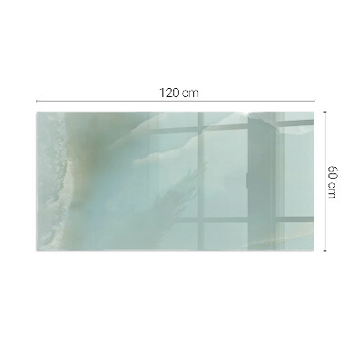 Glass fire hearth rectangular Delicate marble pattern