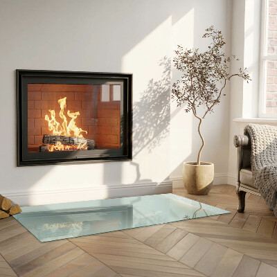 Glass fire hearth rectangular Delicate marble pattern