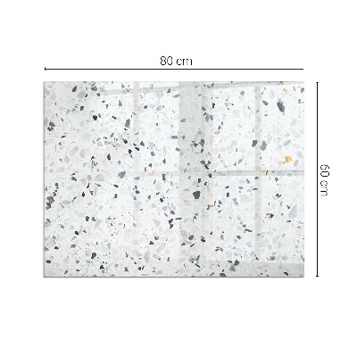 Glass fire hearth rectangular Stone pattern with particles