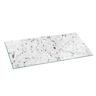 Glass fire hearth rectangular Stone pattern with particles