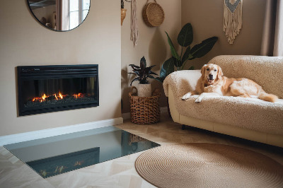 Glass fire hearth rectangular Sea Color