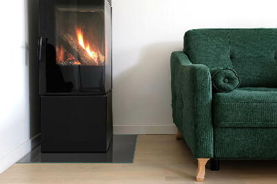 Corner glass hearth rectangular Color Gray-brown
