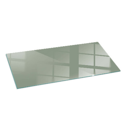 Corner glass hearth rectangular Color grey-green