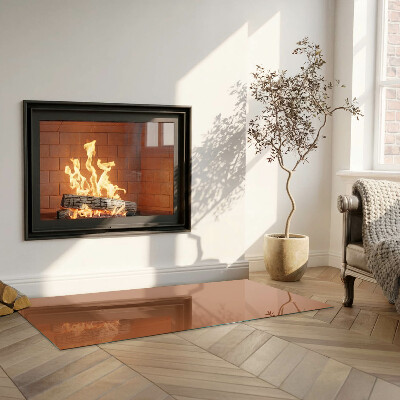 Glass fire hearth rectangular Color Brown