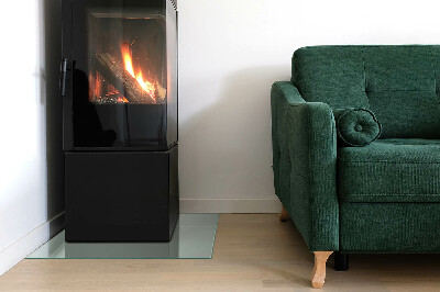 Corner glass hearth rectangular Color Light green