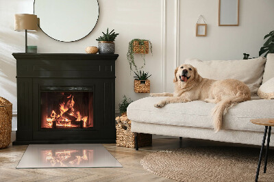 Corner glass hearth rectangular Color: Light brown