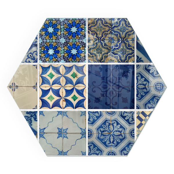 Sechseckige glass hearth for stove Stylish designs inspired by ceramics