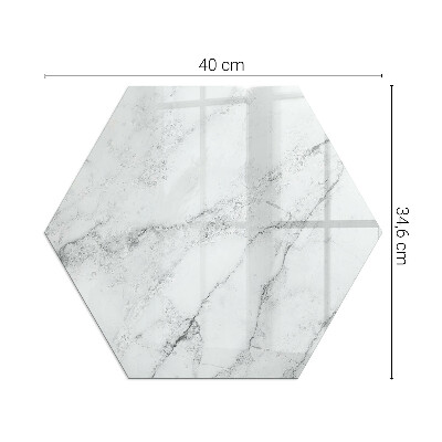 Sechseckige glass fire hearth Marble structure with subtle veining