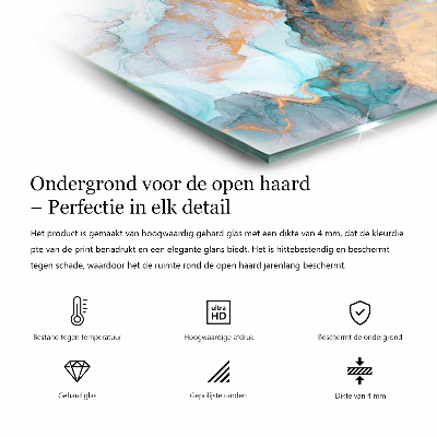 Sechseckige glass hearth pad Concrete effect styling