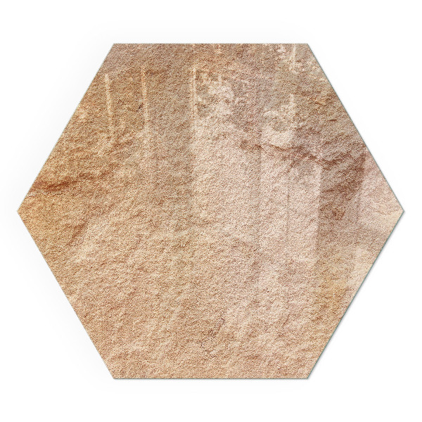 Sechseckige corner glass hearth Authentic stone motif