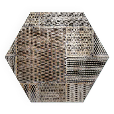 Sechseckige glass fire hearth Perforated metal design