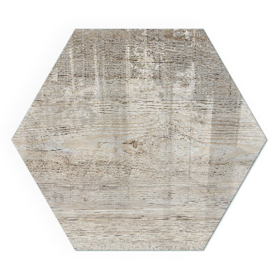 Sechseckige glass hearth pad Delicate texture of light wood