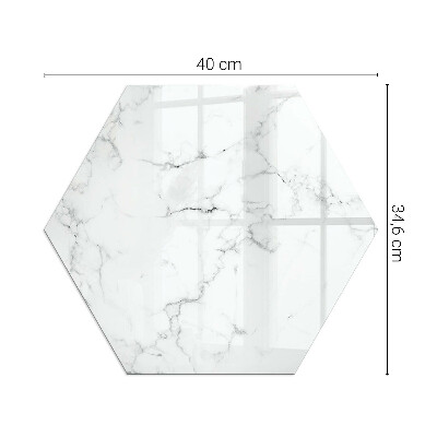 Sechseckige glass hearth for stove Marble pattern with elegant veins