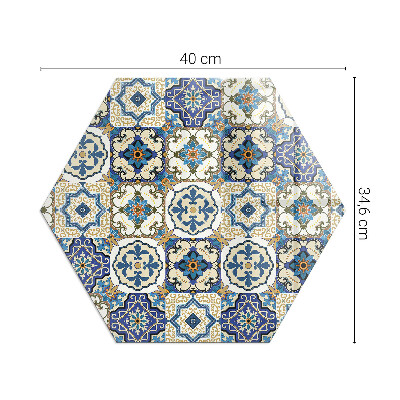 Sechseckige glass hearth for stove Stylish mosaic pattern with flowers