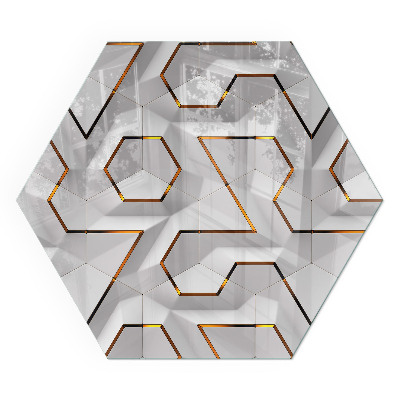 Sechseckige corner glass hearth Abstract 3D pattern
