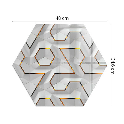Sechseckige corner glass hearth Abstract 3D pattern