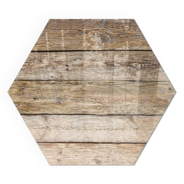 Sechseckige corner glass hearth Natural pattern of wooden boards