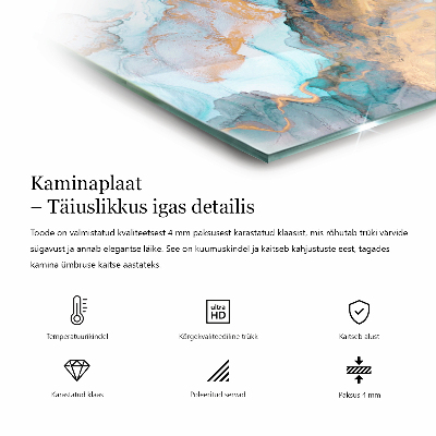 Sechseckige glass hearth pad Abstract color waves