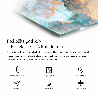 Sechseckige glass hearth pad Abstract color waves