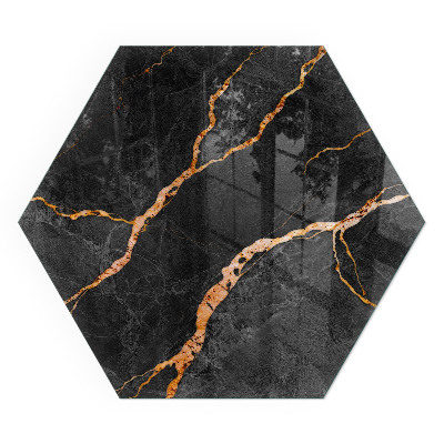 Sechseckige glass fire hearth Classic marble with subtle veining