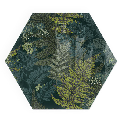 Sechseckige glass fire hearth Butterflies among plant accents