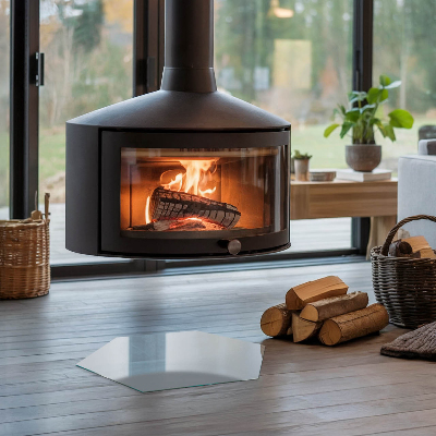 Sechseckige glass hearth pad Color Gray