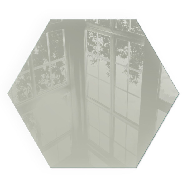 Sechseckige glass fire hearth Color Gray-green