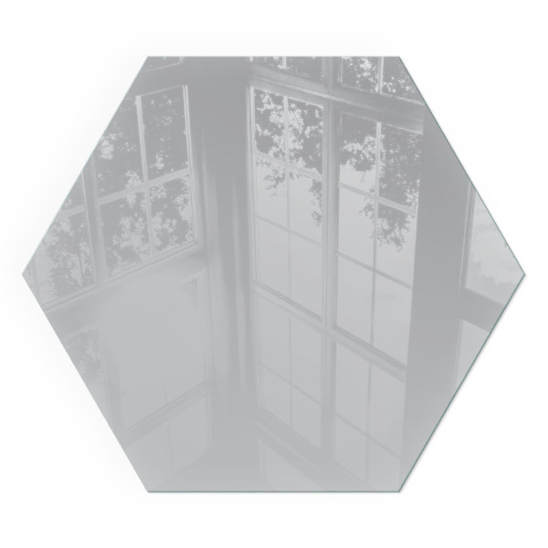 Sechseckige glass fire hearth Color Light gray