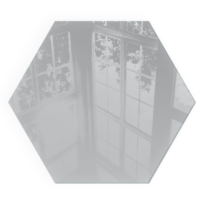 Sechseckige glass fire hearth Color Light gray