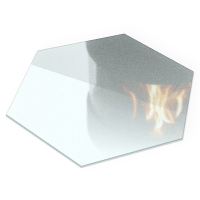Glass hearth plate Hexagonal semi-transparent