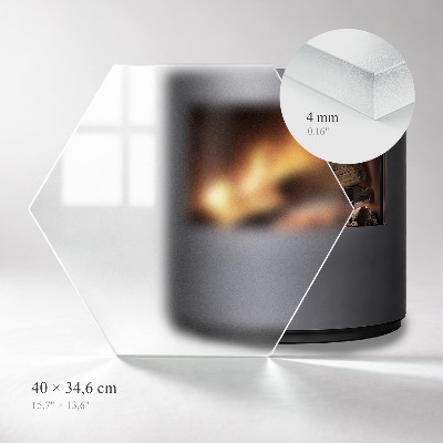Glass hearth plate Hexagonal semi-transparent