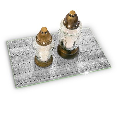 Glass candle plate decorative Old wood planks