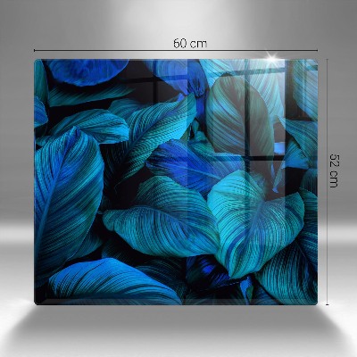 Glass candle plate decorative Jungle foliage leaves