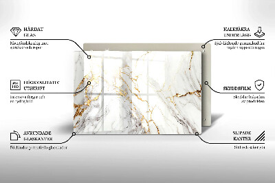 Grave candle coaster decorative Light marble with gold