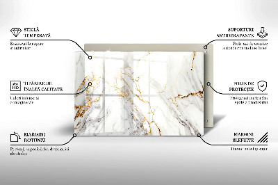 Grave candle coaster decorative Light marble with gold
