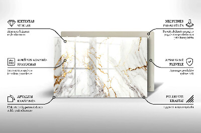 Grave candle coaster decorative Light marble with gold